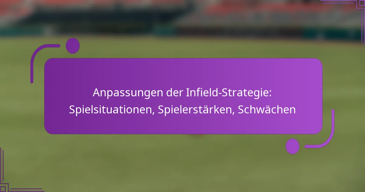Anpassungen der Infield-Strategie: Spielsituationen, Spielerstärken, Schwächen