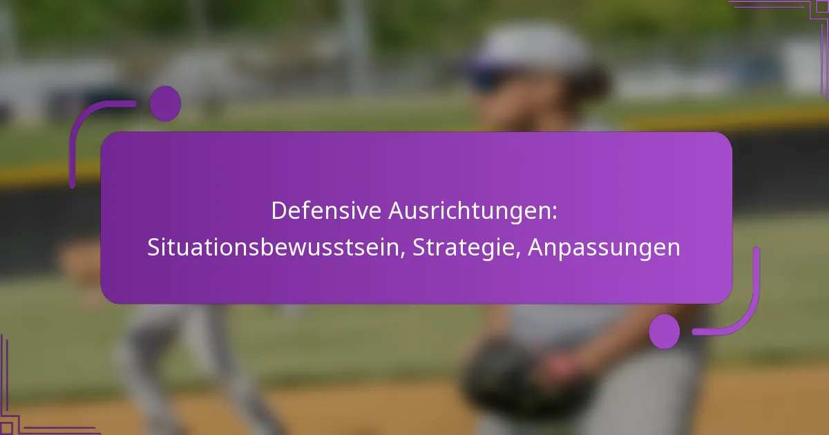 Defensive Ausrichtungen: Situationsbewusstsein, Strategie, Anpassungen