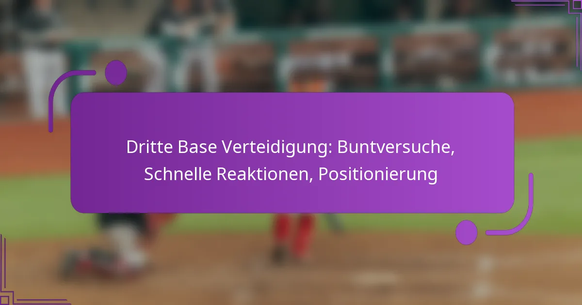 Dritte Base Verteidigung: Buntversuche, Schnelle Reaktionen, Positionierung