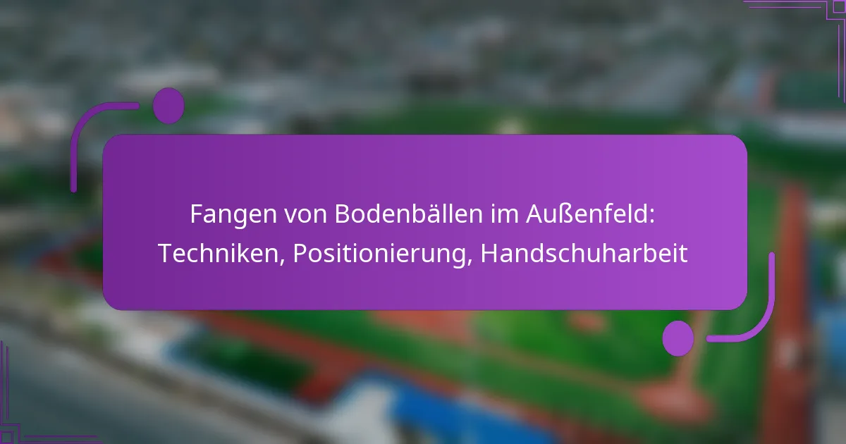 Fangen von Bodenbällen im Außenfeld: Techniken, Positionierung, Handschuharbeit