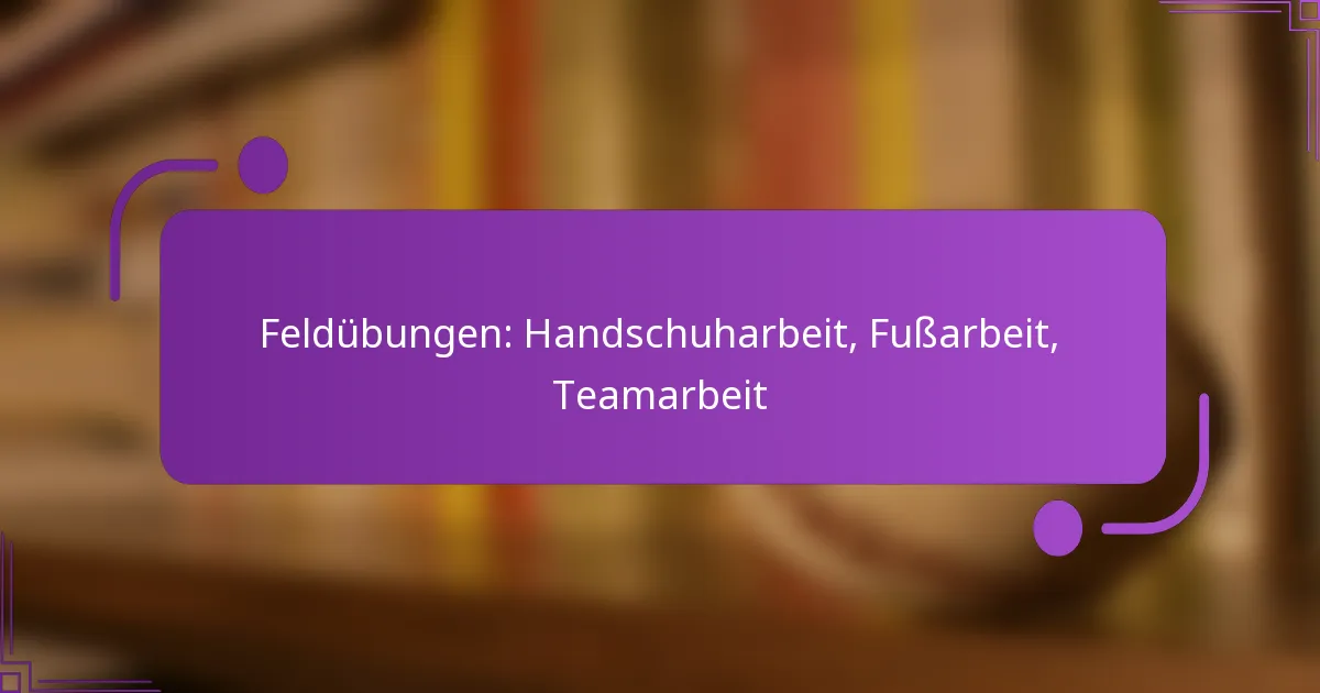 Feldübungen: Handschuharbeit, Fußarbeit, Teamarbeit
