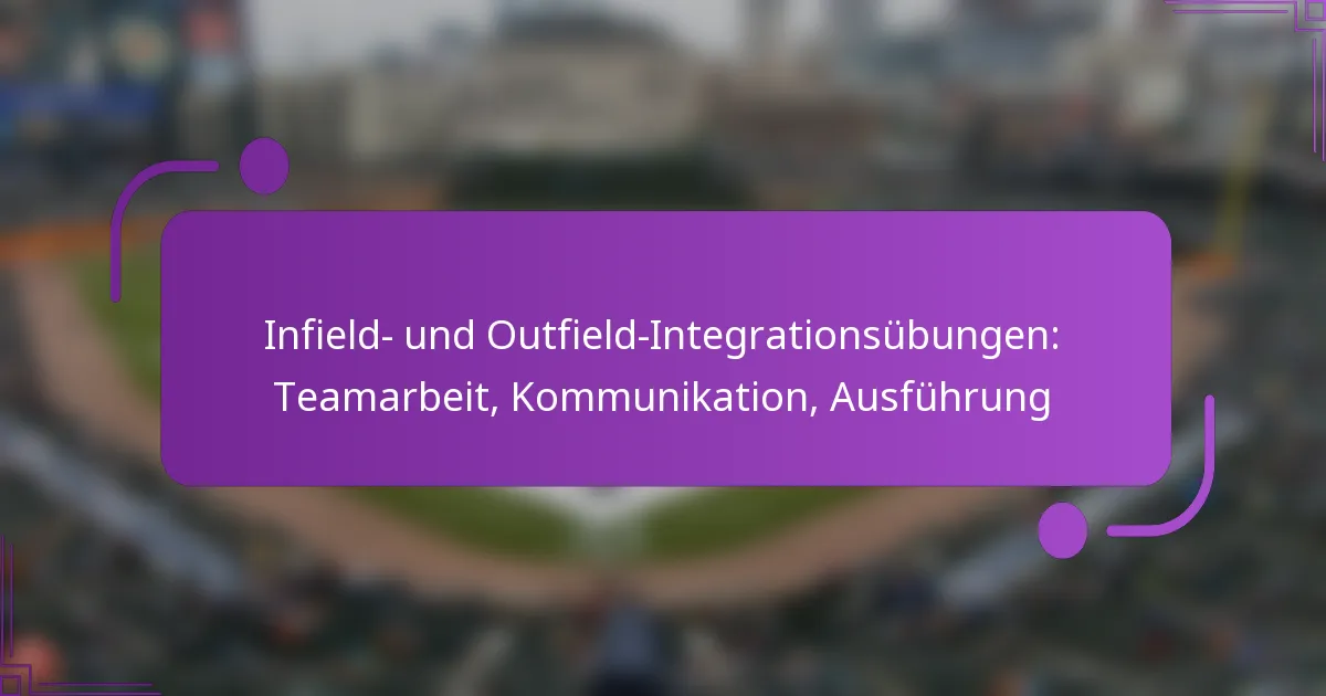 Infield- und Outfield-Integrationsübungen: Teamarbeit, Kommunikation, Ausführung