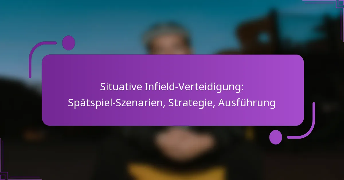 Situative Infield-Verteidigung: Spätspiel-Szenarien, Strategie, Ausführung