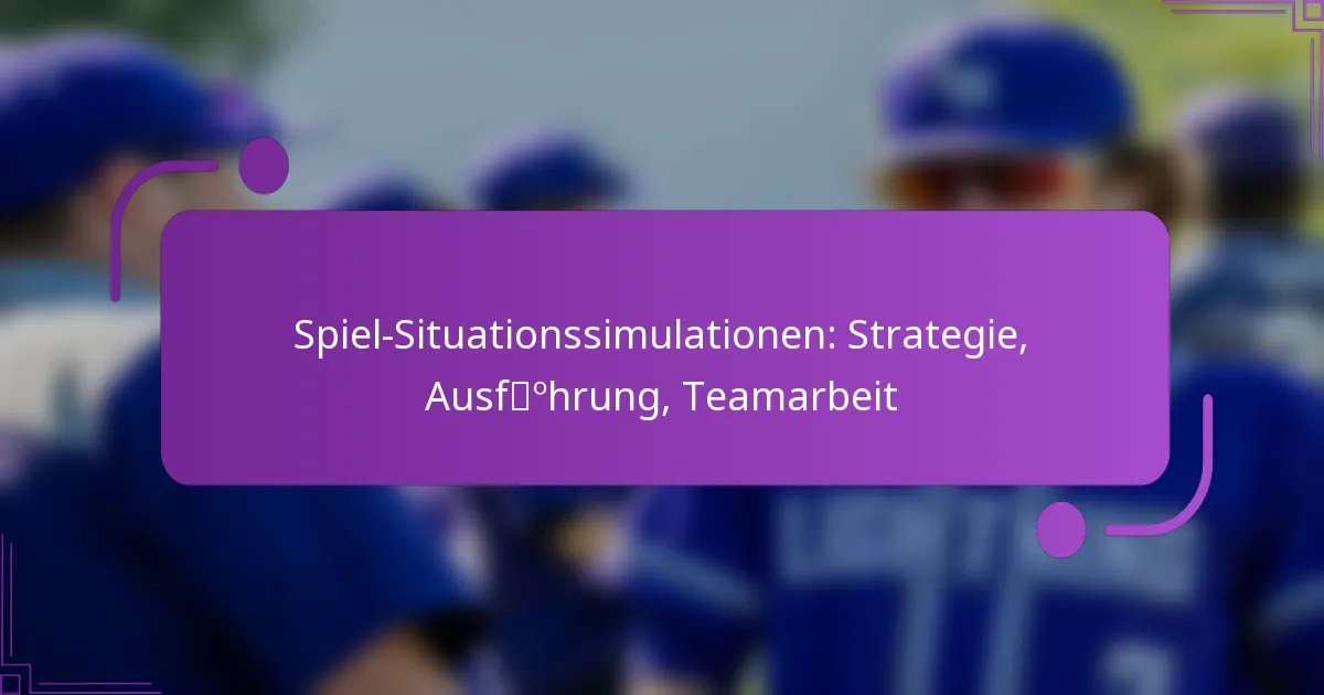 Spiel-Situationssimulationen: Strategie, Ausführung, Teamarbeit