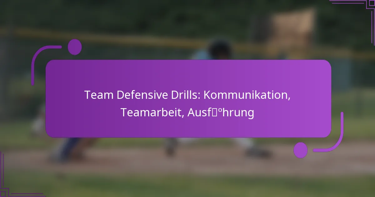 Team Defensive Drills: Kommunikation, Teamarbeit, Ausführung