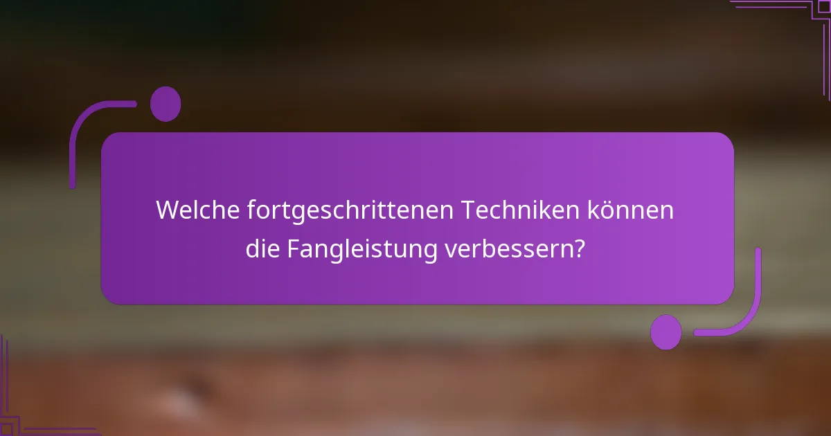 Welche fortgeschrittenen Techniken können die Fangleistung verbessern?