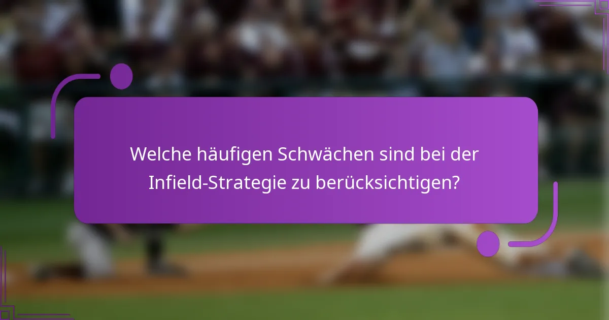 Welche häufigen Schwächen sind bei der Infield-Strategie zu berücksichtigen?