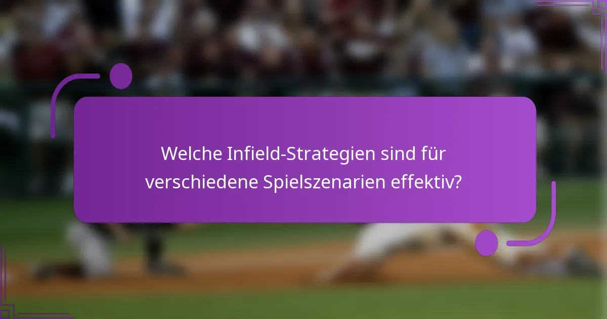 Welche Infield-Strategien sind für verschiedene Spielszenarien effektiv?