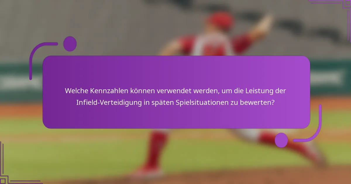 Welche Kennzahlen können verwendet werden, um die Leistung der Infield-Verteidigung in späten Spielsituationen zu bewerten?