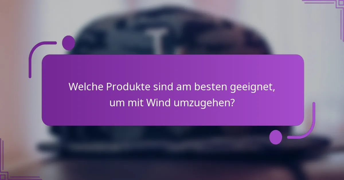 Welche Produkte sind am besten geeignet, um mit Wind umzugehen?