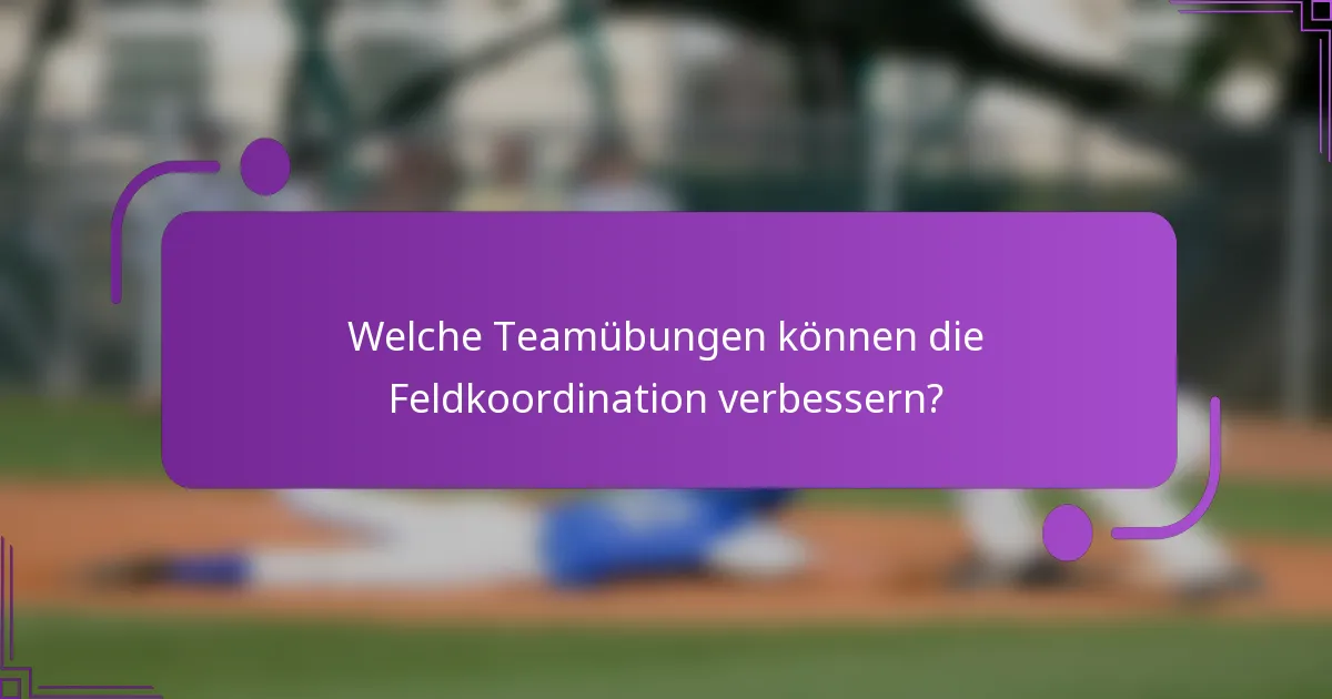 Welche Teamübungen können die Feldkoordination verbessern?