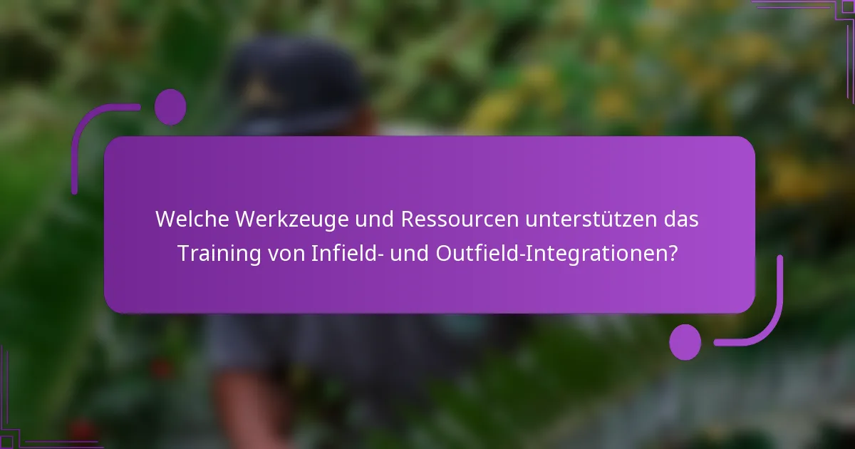 Welche Werkzeuge und Ressourcen unterstützen das Training von Infield- und Outfield-Integrationen?
