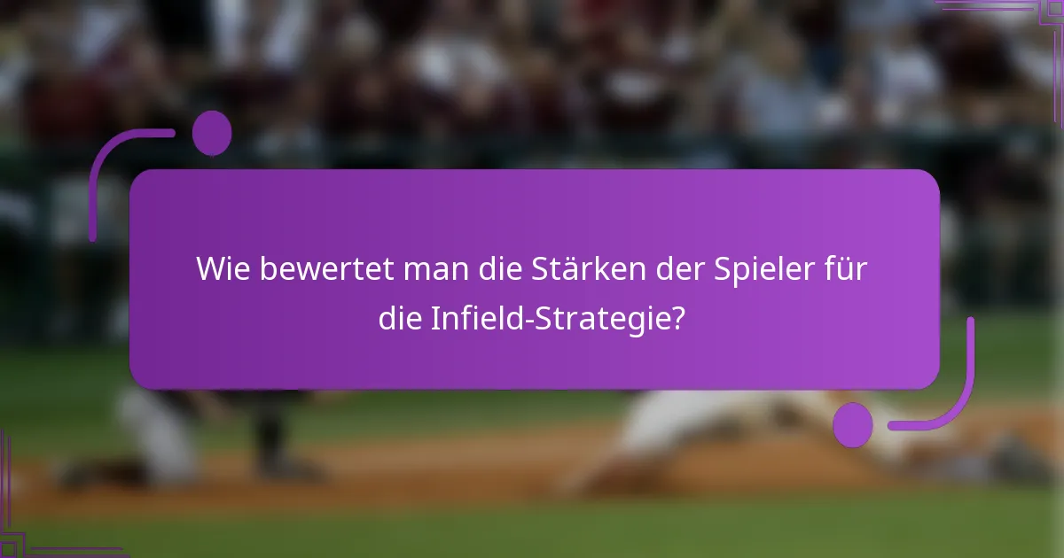 Wie bewertet man die Stärken der Spieler für die Infield-Strategie?