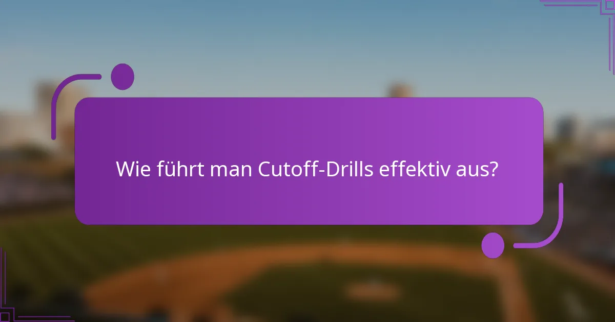 Wie führt man Cutoff-Drills effektiv aus?
