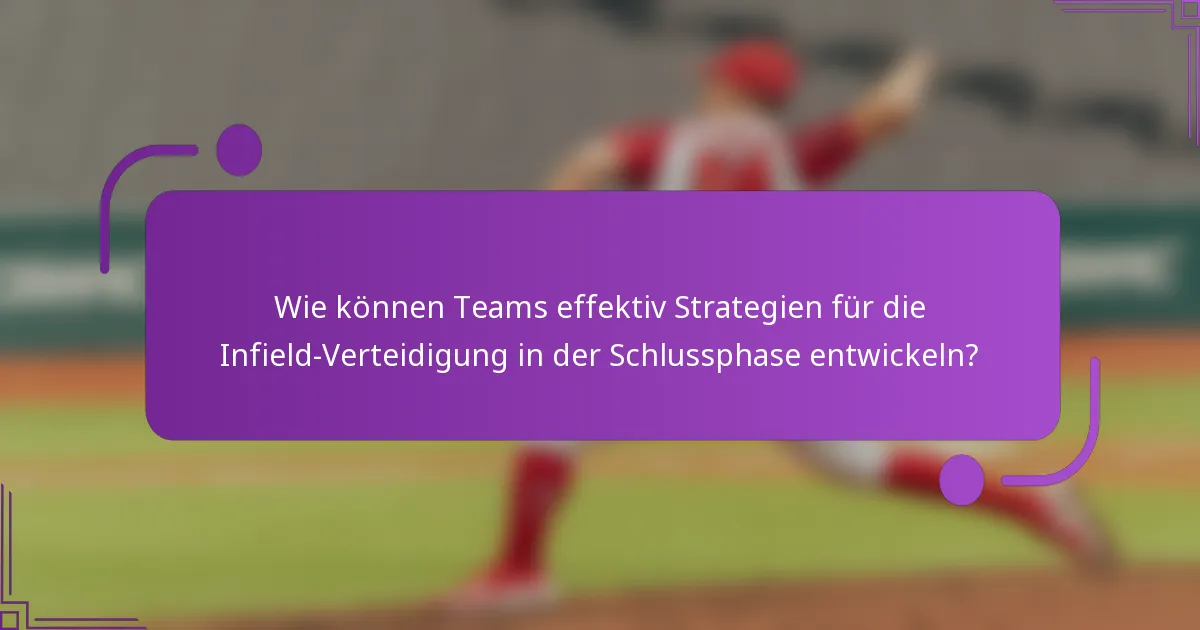Wie können Teams effektiv Strategien für die Infield-Verteidigung in der Schlussphase entwickeln?